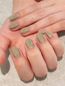 XEIJAYI 1瓶15毫升凝胶指甲油，四季皆宜的美甲产品，可卸除LED凝胶指甲油，DIY家用美甲沙龙，夏季美甲护理礼品，送给女性和女孩的理想之选 - 橄欖綠 - 查看 3