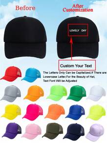 1 Custom-Made And Personalized Adjustable Men's Truck Driver Hat With Mesh Women's Baseball Net Hat For Outdoor Sports Shading. Your Favorite Custom Hat Design