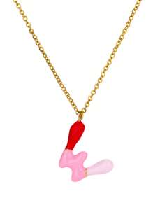 1入組多巴胺彩色氣泡字母頭飾項鍊，適合女孩子，可愛的氣球字母名稱項鍊，不鏽鋼鎖骨鏈，夏季時尚珠寶配飾（隨機顏色）