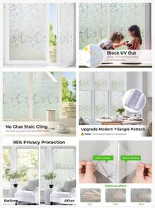 Window Privacy Film Frosted Glass Window Film Sun Blocking Window Tinting Film For Home, Static Clings Removable Frosting Bathroom Door Window Covering,Stickers,Wall Decal, Vinyl Decal For Home Decorations,Spring Decoration Items Refresh Your Home,Rama Decoration Stickers