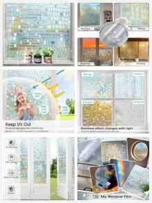 Window Privacy Film Frosted Glass Window Film Sun Blocking Window Tinting Film For Home, Static Clings Removable Frosting Bathroom Door Window Covering,Stickers,Wall Decal, Vinyl Decal For Home Decorations,Spring Decoration Items Refresh Your Home,Rama Decoration Stickers