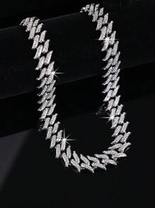 CVNANA 1件情侶風衣服懸鏈，全鑲鑽石閃爍流蘇手鐲，時尚生日禮物 - 銀色 - 查看 4