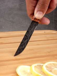 1 Stück ultra-tragbares, handgeschmiedetes scharfes Restaurantmesser mit Bambusgelenk-Griff, kompakter Obstschäler - perfekt für Picknicks und den täglichen Gebrauch