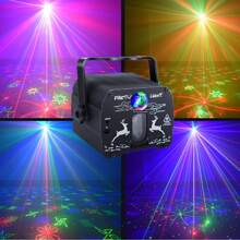 Sprachaktivierte 2-in-1 Mini-Laserleuchte mit Fernbedienung, USB-Aufladung, Party-Licht, DJ-Disco-Licht, kostenlose Installation für Zuhause, Party, Geburtstag, Club, Camping, Feiertage, Halloween, Weihnachten Lichtshow