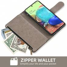 Peonies Multi-card Pu Leather Case Compatible With Apple Samsung Series - Grey - View 4