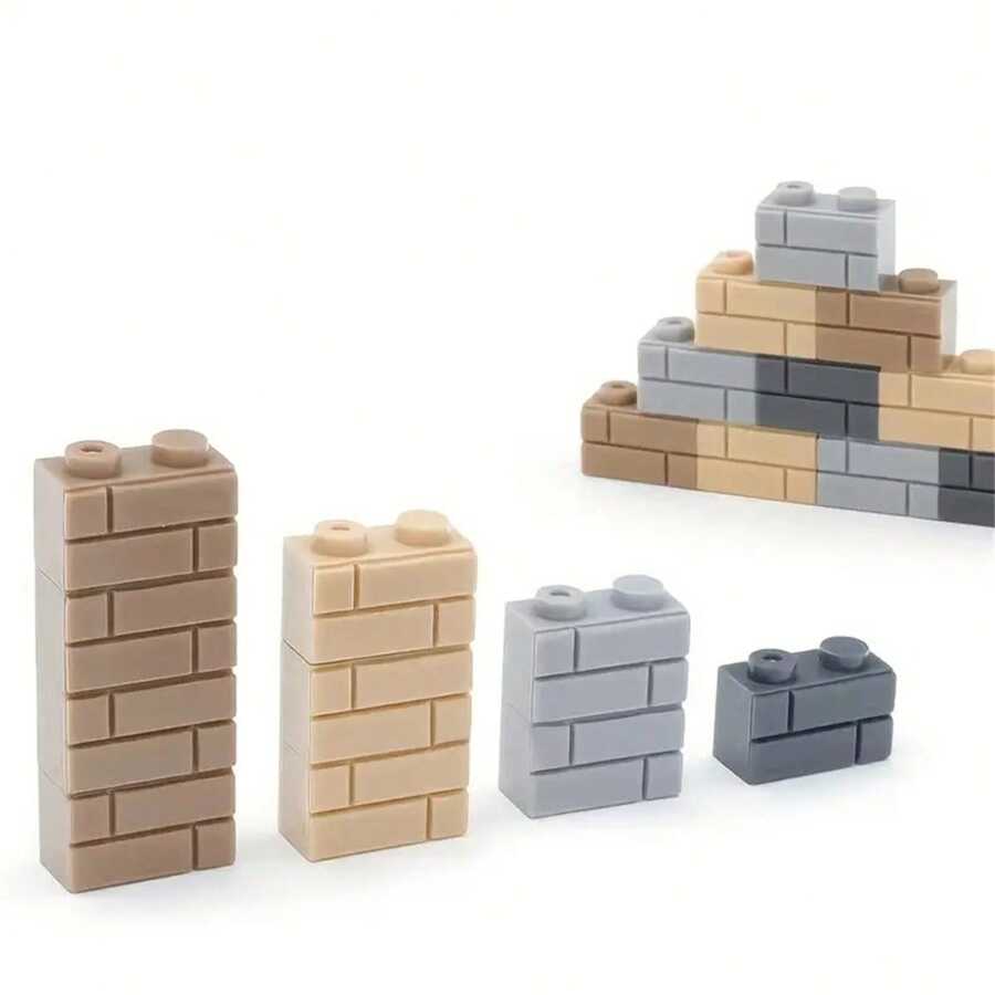 1 件青少年男孩和女孩墙壁和砖墙和地板木块,带 1x2 1x3 1x4 角 Moc 积木城堡建筑玩具,用于增强房间装饰和积木房间装饰,3D 积木拼图,大型积木,木块 DIY - 彩色 - 查看 1