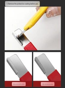 1pc Outdoor Portable Garden Scissors Whetstone, Quick Sharpener, Suitable For A Variety Of Tools - Red 12.8*1.5cm - View 3