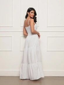 Women's Long Viscolinho Popcorn Dress - 白色 - 查看 2