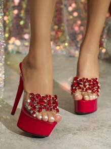 Sandales à talons hauts de style européen et américain pour modèles de boîtes de nuit dansantes, Saint-Valentin