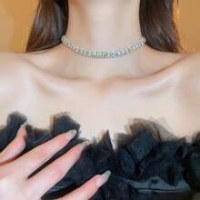 1set Crystal Necklace Earrings Jewelry Set - ABsilver - View 4