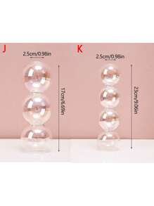 1入組玻璃燭台，桌上燭臺裝飾，家居插花、花瓶、拍照、裝飾道具、家居裝飾飾品 - 彩色 - 查看 6