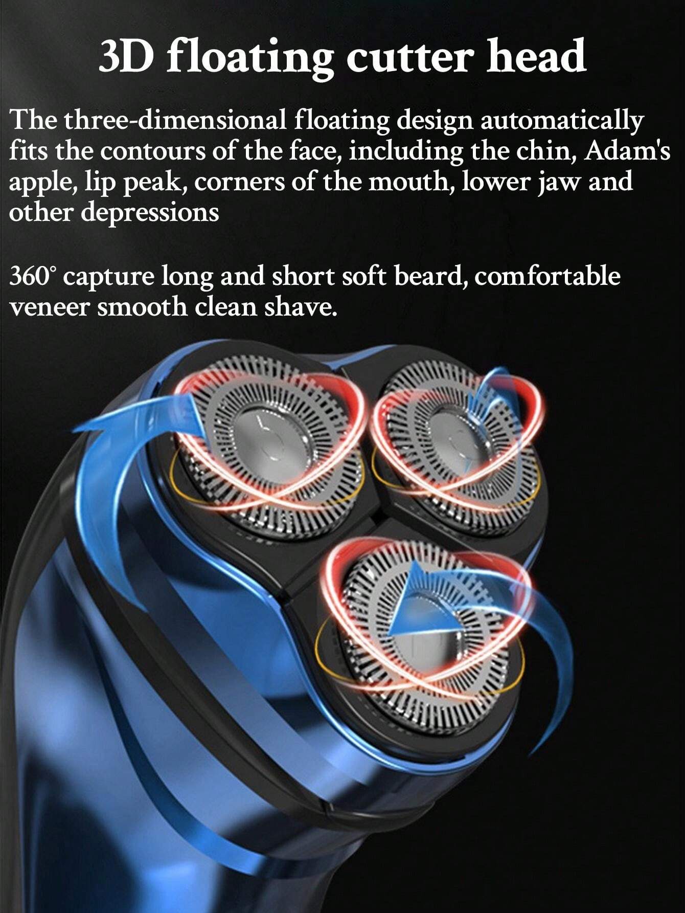 POVOS Men's Electric Shaver Thin Tough Dual Ring Mesh Stainless Steel ...