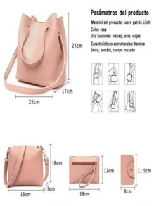 Women's Casual Bag 4 Pieces - 粉色 - 查看 1
