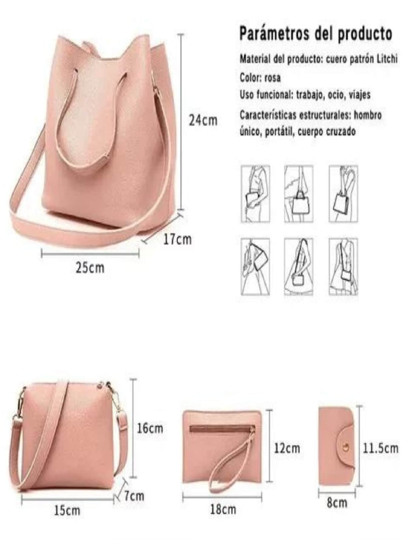 Women's Casual Bag 4 Pieces - 粉色 - 查看 1