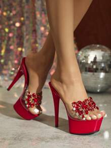 Sandales à talons hauts de style européen et américain pour modèles de boîtes de nuit dansantes, Saint-Valentin