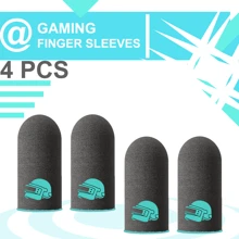 2對銀色纖維手機3L電競手指套手套，專業遊戲玩家汗水防滑抗汗吸收敏感絲滑觸摸屏手指套電競手指套 - 均碼 - 查看 3