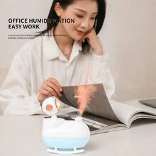 1 pieza Lámpara humidificador ambiental creativa con luz nocturna y humidificador alimentado por USB, ideal para uso en hogar, dormitorio y escritorio - humidificador con lámpara de puesta de sol - Ver 10