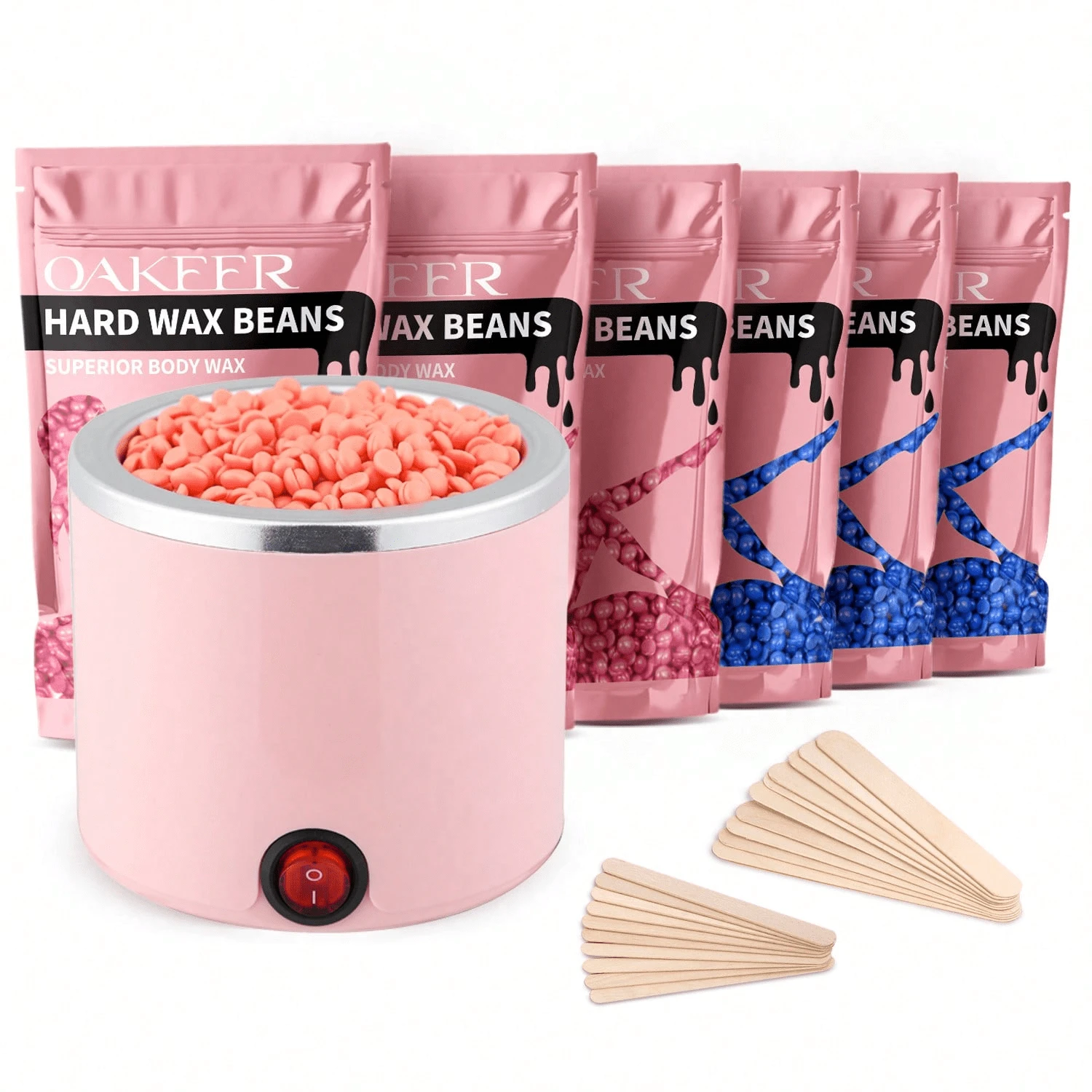 200cc Pink Waxing Kit Wax Heater Warmer Hair Removal Machine For Hand
