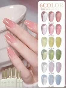 XEIJAYI XEIJAYI 6Pcs 15ML Gel Nail Polish Set, Summer Popular Color Gel Varnish Nail Kit, Soak Off UV/LED Gel Polish, For Home Salon Nail Art Christmas DIY