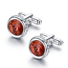 1 Pair Crystal Shirt Cuff Links Wedding Cufflinks For Men Jewelry Or Accessories Father's Day Gift For Party Anniversary Birthday