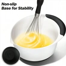 3-Piece Mixing Bowl Set,Plastic Nesting Bowls For Baking Cooking And Prepping,Stackable Design,Plastic,Christmas - White - View 2