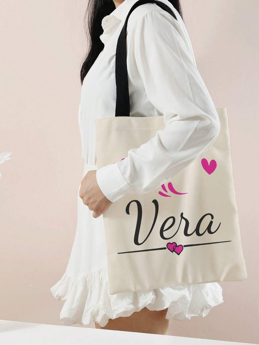 1个定制帆布手提袋，独特设计（照片、风景、插画），可折叠，大容量，轻便，时尚，个性化手提包，单肩包，休闲购物袋，伴娘礼物，返校礼物，定制女士单肩包，展现魅力，多用途，大容量，百搭，多功能，色彩缤纷 - 彩色 - 查看 1