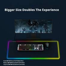Bàn di chuột RGB sống động EWEADN: Nâng tầm không gian làm việc của bạn bằng bàn di chuột chơi game LED. Đạt được độ chính xác và phong cách cho chuột máy tính không dây, lý tưởng cho văn phòng, gia đình và chơi game - màu đen - Xem 2