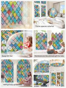 Window Privacy Film Frosted Glass Window Film Sun Blocking Window Tinting Film For Home, Static Clings Removable Frosting Bathroom Door Window Covering,Stickers,Wall Decal, Vinyl Decal For Home Decorations,Spring Decoration Items Refresh Your Home,Rama Decoration Stickers