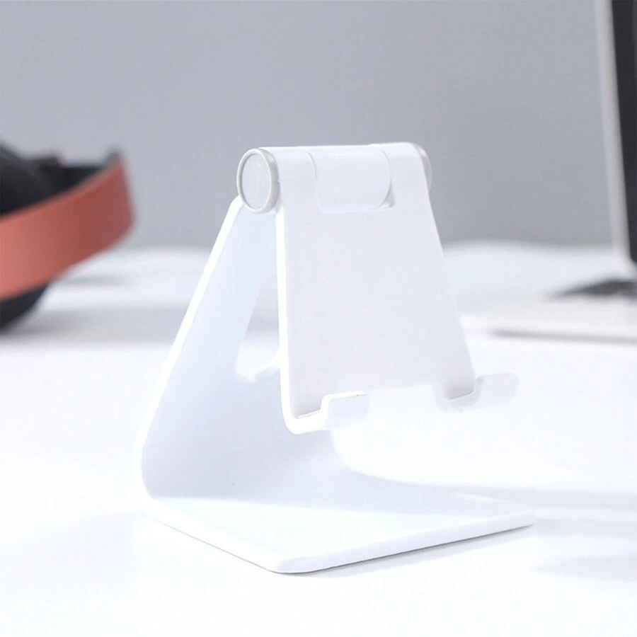 1pc Plastic & Aluminium Alloy Foldable Phone Stand, Desktop Holder Back To School - White - View 1