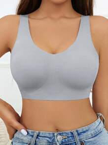 3 Stück Damen nahtloser Eisseiden-BH ohne Bügel, Komfort, unsichtbar