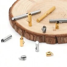 10 Stücke/Set Quetsch Endkappen Schieber-Verschluss Schnallen Rohre DIY-Armbandverbinder-Webstuhl-Schmuckzubehör - Rohrschnalle - Übersicht 7