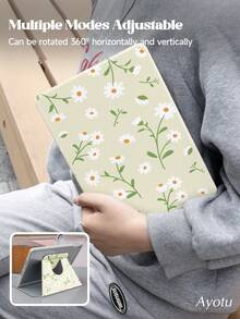 Flowers iPad 旋转保护套 兼容 iPad 第 10 代 10.9 英寸 2022 - 360 度旋转支架保护套 带笔架，自动唤醒睡眠 - 360° Rotating - 查看 3