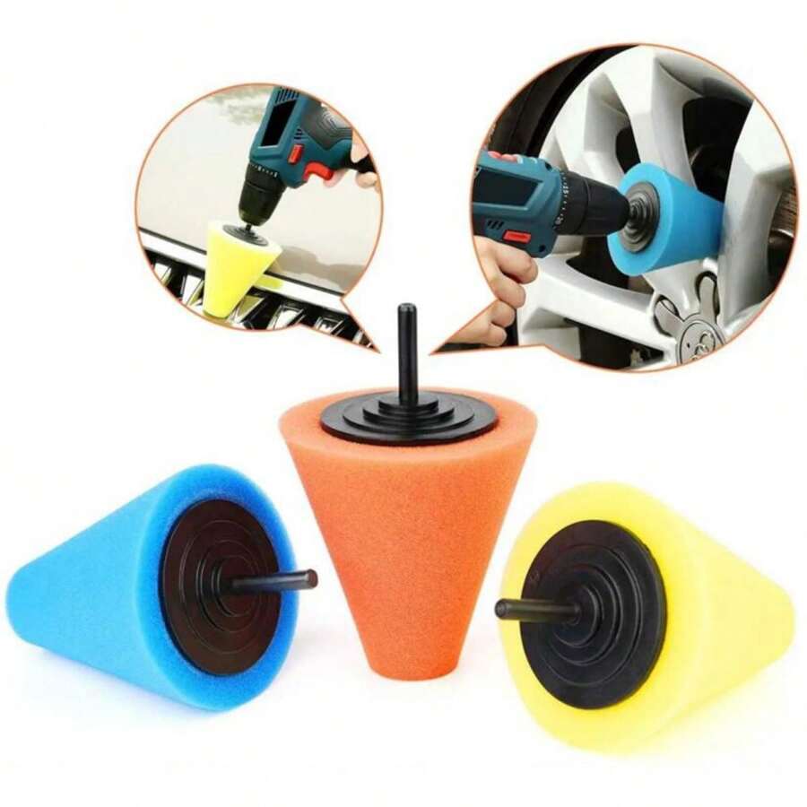 1 Piece Premium Car Wheel Polishing Cone Easy To Use Sponge Polishing