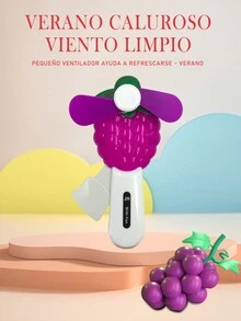 Ventilador manual portátil, mini ventilador de mano, sin necesidad de pilas - Lila Púrpura - Ver 2