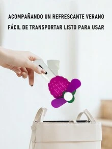 Ventilador manual portátil, mini ventilador de mano, sin necesidad de pilas - Lila Púrpura - Ver 10