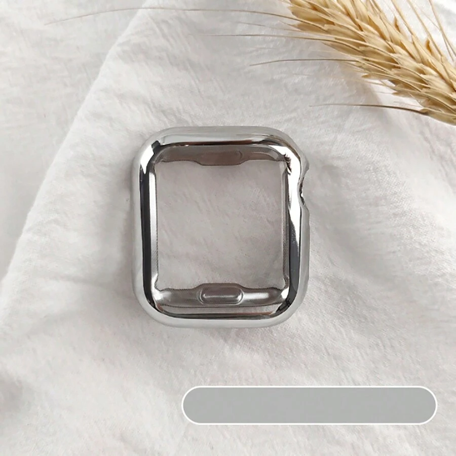 Vỏ đồng hồ siêu mỏng TPU phủ toàn diện, bảo vệ màn hình chống rơi và thời trang, tương thích với vỏ đồng hồ Apple 38/42mm, Apple Watch Series Ultra/SE/9/8/7/6/5/4/3/2/ 1, Ticwatch và các phụ kiện đồng hồ thông minh khác - bạc - Xem 1