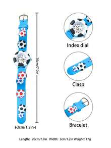 1pc New Sports Football Casual Unisex Quartz Wristwatch, Suitable For Daily Wear And Decoration, Children's Day Gift - Multicolor - View 5