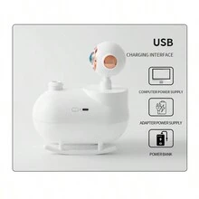 1 pieza Lámpara humidificador ambiental creativa con luz nocturna y humidificador alimentado por USB, ideal para uso en hogar, dormitorio y escritorio - humidificador con lámpara de puesta de sol - Ver 11