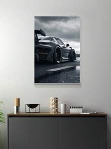 1 Pieza Impresión en lienzo de auto, Pintura artística de supercarros elegantes, Póster de arte de automóvil, Regalo de carreras, Arte en lienzo, Decoración de pared sin marco