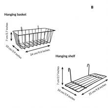 2pcs Hanging Wall Basket, Hook Rack, Hanging Storage Shelf, Wall Grid Accessories, Suitable For Metal Wire Grid Wall Panels, Grid Wall Baskets, For Room Storage, Photo Wall Display, Living Room Office Decor, Autumn Home Decor, Room Decoration