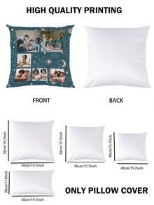 1 chiếc vỏ gối tùy chỉnh để trang trí nhà cửa, ngày lễ tình nhân, Giáng sinh, lễ tạ ơn, họa tiết năm mới, ảnh em bé/cặp đôi/gia đình được cá nhân hóa. Tuyệt vời như quà tặng đám cưới, kỷ niệm hoặc ngày lễ tình nhân. In một mặt. Không điền. - Nhiều màu - Xem 3