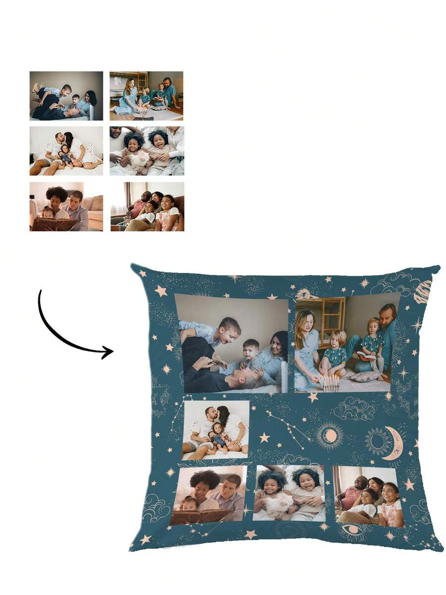1 chiếc vỏ gối tùy chỉnh để trang trí nhà cửa, ngày lễ tình nhân, Giáng sinh, lễ tạ ơn, họa tiết năm mới, ảnh em bé/cặp đôi/gia đình được cá nhân hóa. Tuyệt vời như quà tặng đám cưới, kỷ niệm hoặc ngày lễ tình nhân. In một mặt. Không điền. - Nhiều màu - Xem 1