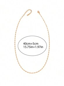 10/100pcs Stainless Steel 18K Gold Plated Lips Chain Necklace Clavicle Chain DIY Jewelry Chain Pendant - Multicolor - View 2