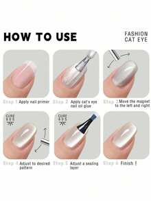 Misscheering 7.5ml 陶瓷白色月光貓眼光療甲油，透明又耐久，Y2K潮妝禮物給女性，LED/UV快乾甲凝膠 - 薄荷藍 - 查看 4