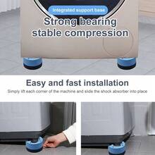 4Pcs Non Slip Anti Vibration Shock Proof Feet Pads Washing Machine Refrigerator - Blue - View 6