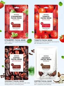 MOOYAM Mascarilla de frutas iluminadora de 11piezas, colección de frutas frescas, mascarilla facial de fresa, rosa, cúrcuma, mantequilla de mango, coco, tomate, lima, pepino, café y miel, hidratante, humectante, antienvejecimiento, iluminadora y calmante, receta coreana de mascarilla facial para mujeres y hombres, cuidado de la piel y cuidado facial