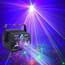 Sprachaktivierte 2-in-1 Mini-Laserleuchte mit Fernbedienung, USB-Aufladung, Party-Licht, DJ-Disco-Licht, kostenlose Installation für Zuhause, Party, Geburtstag, Club, Camping, Feiertage, Halloween, Weihnachten Lichtshow