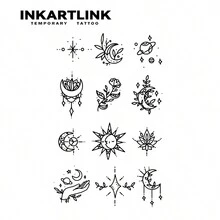 INKARTLINK革命性半永久防水指紋紋身貼，小巧設計，外觀逼真，天然植物基礎，神奇紋身貼紙 - 黑色 - 查看 3