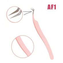 FADVAN Fadvan 1 Pc Eyelash Tweezers Extension Pink Stainless Steel Superhard Tweezers With Fiber Tips High Precision Anti-Static Tweezers