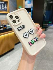 1 个 3D 心形 TPU 软手机壳，相机镂空设计，为相机提供良好保护，兼容 iPhone/Galaxy/Infinix/小米 Redmi - 白色 - 查看 2